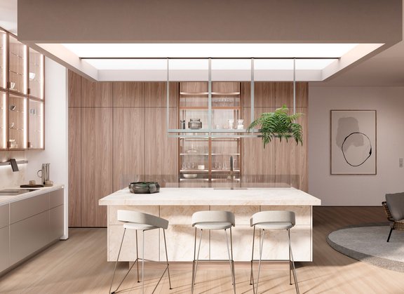 LEICHT Küchen beige holzoptik elegant